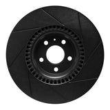 R1 Concepts 12-18 Audi A6 FWD Front Left Slotted Black Brake Rotor by R1 Concepts RNC-613-73064L