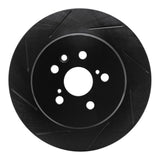 R1 Concepts 90-93 Toyota Celica Rear Left Slotted Black Brake Rotor by R1 Concepts RNC-613-76046L