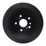 R1 Concepts 04-09 Toyota Highlander Rear Left Slotted Black Brake Rotor by R1 Concepts RNC-613-76130L