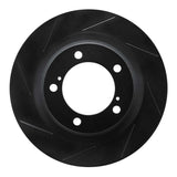 R1 Concepts 07-22 Toyota Land Cruiser Front Left Slotted Black Brake Rotor by R1 Concepts RNC-613-76136L