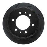 R1 Concepts 06-10 Hummer H3 Rear Left Slotted Black Brake Rotor