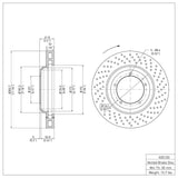 Dynamic Friction 1982-1989 Porsche 911 Right Front Drilled Brake Rotor (304x32 Vented) by Dynamic Friction Company 620-02012D