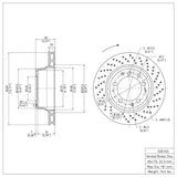Dynamic Friction 1978-1989 Porsche 930 Right Rear Drilled Brake Rotor (309x28 Vented) by Dynamic Friction Company 620-02014D