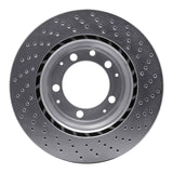 Dynamic Friction 1978-1989 Porsche 911/930 Rear Left Drilled Silver Brake Rotor by Dynamic Friction Company 621-02015D