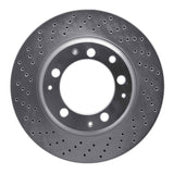 Dynamic Friction 1978-1989 Porsche 911/930 Rear Left Drilled Silver Brake Rotor by Dynamic Friction Company 621-02015D
