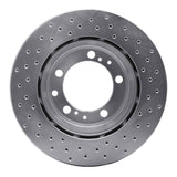 Dynamic Friction 1991-1997 Porsche 911 Rear Right Drilled Silver Brake Rotor by Dynamic Friction Company 621-02031D