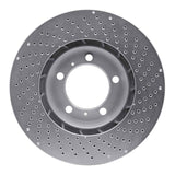 Dynamic Friction 1999-2021 Porsche 718 Boxster Left Front Drilled Silver Brake Rotor by Dynamic Friction Company 621-02036D