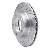 Dynamic Friction 2005-2008 Porsche Boxster Left Front Drilled Silver Brake Rotor by Dynamic Friction Company 621-02043D