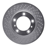 Dynamic Friction 2005-2008 Porsche Boxster Left Front Drilled Silver Brake Rotor by Dynamic Friction Company 621-02043D