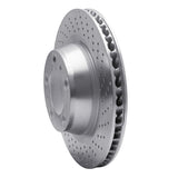 Dynamic Friction 2012-2016 Porsche 911 Rear Right Drilled Silver Brake Rotor by Dynamic Friction Company 621-02072D