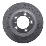 Dynamic Friction 2012-2016 Porsche 911 Rear Right Drilled Silver Brake Rotor by Dynamic Friction Company 621-02072D