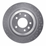 Dynamic Friction 2005-2018 Porsche Cayenne Rear Left Drilled Silver Brake Rotor by Dynamic Friction Company 621-02089L