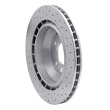 Dynamic Friction 2005-2018 Porsche Cayenne Rear Left Drilled Silver Brake Rotor by Dynamic Friction Company 621-02089L