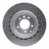 Dynamic Friction 2005-2018 Porsche Cayenne Rear Right Drilled Silver Brake Rotor by Dynamic Friction Company 621-02089R
