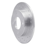 Dynamic Friction 1997-2006 Hyundai Elantra Rear Right Drilled Silver Brake Rotor by Dynamic Friction Company 621-03010R