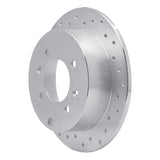 Dynamic Friction 1999-2006 Kia Optima Rear Left Drilled Silver Brake Rotor by Dynamic Friction Company 621-03011L