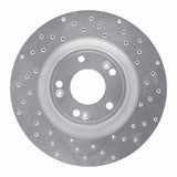 Dynamic Friction 2009-2011 Hyundai Genesis Sedan Front Right Drilled Silver Brake Rotor by Dynamic Friction Company 621-03030R
