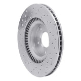 Dynamic Friction 2009-2011 Hyundai Genesis Sedan Front Right Drilled Silver Brake Rotor by Dynamic Friction Company 621-03030R