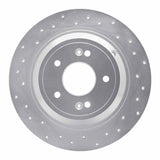 Dynamic Friction 2009-2020 Genesis G80 Rear Left Drilled Silver Brake Rotor by Dynamic Friction Company 621-03039L