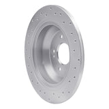 Dynamic Friction 2009-2020 Genesis G80 Rear Left Drilled Silver Brake Rotor by Dynamic Friction Company 621-03039L
