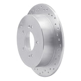 Dynamic Friction 2001-2016 Hyundai Santa Fe Rear Left Drilled Silver Brake Rotor by Dynamic Friction Company 621-03044L