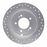 Dynamic Friction 2001-2016 Hyundai Santa Fe Rear Left Drilled Silver Brake Rotor by Dynamic Friction Company 621-03044L