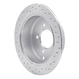 Dynamic Friction 2001-2016 Hyundai Santa Fe Rear Left Drilled Silver Brake Rotor by Dynamic Friction Company 621-03044L
