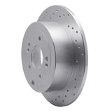 Dynamic Friction 2007-2009 Hyundai Santa Fe Rear Left Drilled Silver Brake Rotor by Dynamic Friction Company 621-03046L