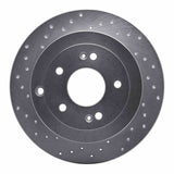 Dynamic Friction 2007-2009 Hyundai Santa Fe Rear Left Drilled Silver Brake Rotor by Dynamic Friction Company 621-03046L