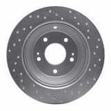 Dynamic Friction 2010-2021 Hyundai Santa Fe Rear Left Drilled Silver Brake Rotor by Dynamic Friction Company 621-03050L
