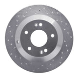 Dynamic Friction 2010-2021 Hyundai Santa Fe Rear Left Drilled Silver Brake Rotor by Dynamic Friction Company 621-03050L
