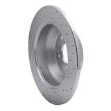 Dynamic Friction 2010-2021 Hyundai Santa Fe Rear Left Drilled Silver Brake Rotor by Dynamic Friction Company 621-03050L