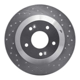 Dynamic Friction 2010-2021 Hyundai Santa Fe Rear Right Drilled Silver Brake Rotor by Dynamic Friction Company 621-03050R
