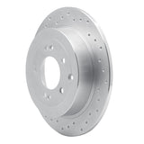 Dynamic Friction 2016-2021 Kia Sportage Rear Left Drilled Silver Brake Rotor by Dynamic Friction Company 621-03052L