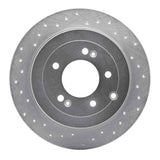 Dynamic Friction 2016-2021 Kia Sportage Rear Left Drilled Silver Brake Rotor by Dynamic Friction Company 621-03052L