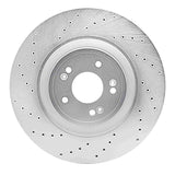 Dynamic Friction 2018-2020 Genesis G80 Front Left Drilled Silver Brake Rotor by Dynamic Friction Company 621-03057L