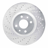 Dynamic Friction 2012-2019 Fiat 500 Front Left Drilled Silver Brake Rotor by Dynamic Friction Company 621-07004L