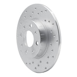 Dynamic Friction 2013-2019 Fiat 500E Rear Left Drilled Silver Brake Rotor by Dynamic Friction Company 621-07005L