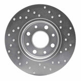 Dynamic Friction 2013-2019 Fiat 500E Rear Left Drilled Silver Brake Rotor by Dynamic Friction Company 621-07005L