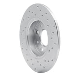 Dynamic Friction 2013-2019 Fiat 500E Rear Left Drilled Silver Brake Rotor by Dynamic Friction Company 621-07005L