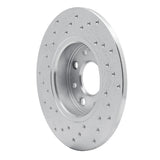 Dynamic Friction 2013-2019 Fiat 500E Rear Right Drilled Silver Brake Rotor by Dynamic Friction Company 621-07005R