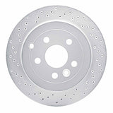 Dynamic Friction 2008-2012 Land Rover LR2 Rear Left Drilled Silver Brake Rotor by Dynamic Friction Company 621-11017L