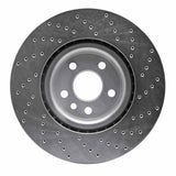 Dynamic Friction 2015-2019 Land Rover Discovery Sport Front Left Drilled Silver Brake Rotor by Dynamic Friction Company 621-11025L