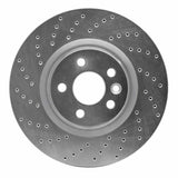 Dynamic Friction 2015-2019 Land Rover Discovery Sport Front Left Drilled Silver Brake Rotor by Dynamic Friction Company 621-11025L