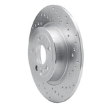 Dynamic Friction 2016-2019 Land Rover Range Rover Evoque Rear Right Drilled Silver Brake Rotor by Dynamic Friction Company 621-11028R