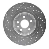 Dynamic Friction 2016-2019 Land Rover Range Rover Evoque Rear Right Drilled Silver Brake Rotor by Dynamic Friction Company 621-11028R