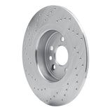 Dynamic Friction 2016-2019 Land Rover Range Rover Evoque Rear Right Drilled Silver Brake Rotor by Dynamic Friction Company 621-11028R