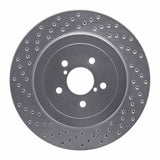 Dynamic Friction 2003-2004 Subaru Impreza Rear Left Drilled Silver Brake Rotor by Dynamic Friction Company 621-13015L
