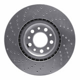 Dynamic Friction 2017-2022 Alfa Romeo Giulia Front Right Drilled Silver Brake Rotor by Dynamic Friction Company 621-16012R