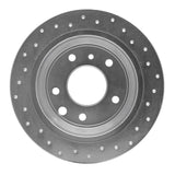 Dynamic Friction 1986-1989 Jaguar Vanden Plas Rear Left Drilled Silver Brake Rotor by Dynamic Friction Company 621-20004L